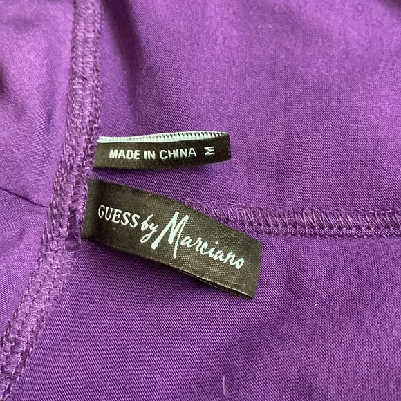 GUESS by Marciano Hudson Purple Silk Bodysuit Size Medium - Picture 8 of 10